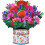 Carte pop-up 3D avec bouquet d'œillets et enveloppe 1