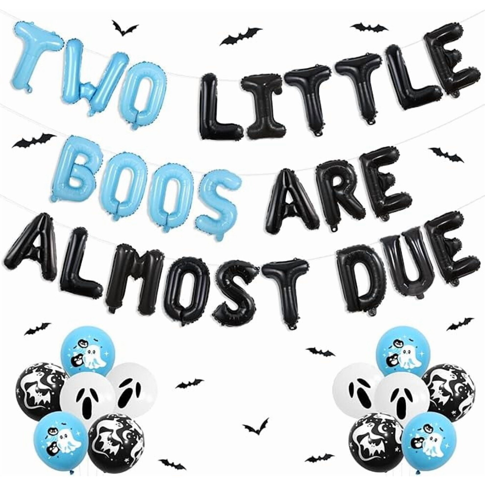 Halloween Twin Baby Shower Decor Set with Foil Banner & Bat-image-OPC-PTK2WRJ-NEW