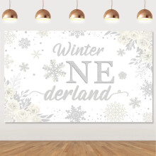 Sfondo floreale con fiocchi di neve 1,5x1 m