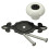 Vintage Ceramic Door Knobs, White+Black, Drawer Cabinet Cupboard Wardrobe Pull Handle 3