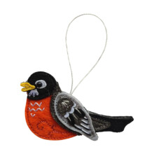 Felt Bird Ornament Christmas Tree Decoration Orange