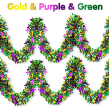 Ghirlandă Mardi Gras, decor cu beteală cu sclipici, 200 cm
