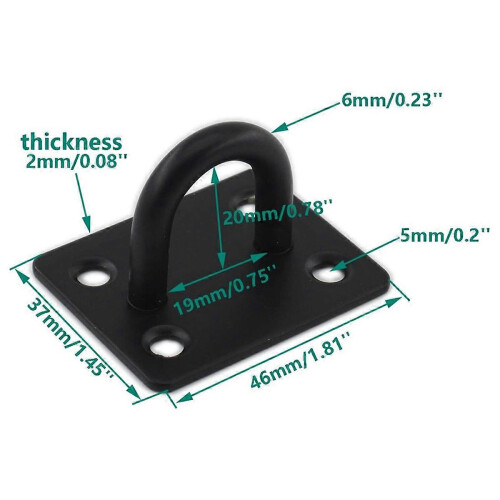 Pad Eye Plate U Hooks Heavy Duty Wall Mount Ring Hooks Marine Hanging Hardware Staple Hook Loop 2
