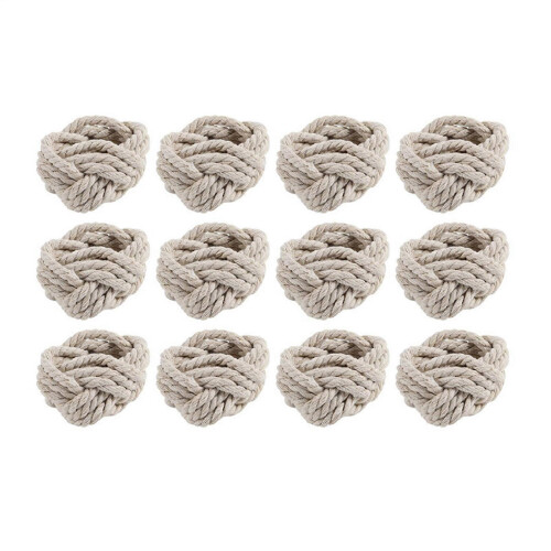 Cotton Rope Burlap Napkin Ring 12 Piece Set 1