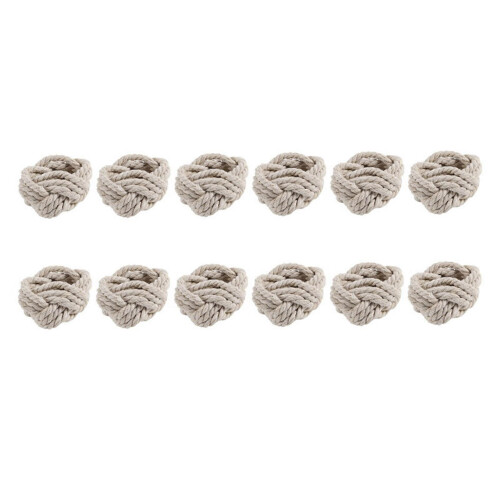 Cotton Rope Burlap Napkin Ring 12 Piece Set 2