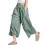Oversized Checkered Capris Pants Loose Fit Lightweight-Green L 1