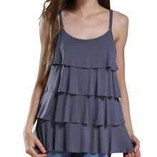 Women's Sleeveless Breastfeeding Shirts Summer-Gray XXL