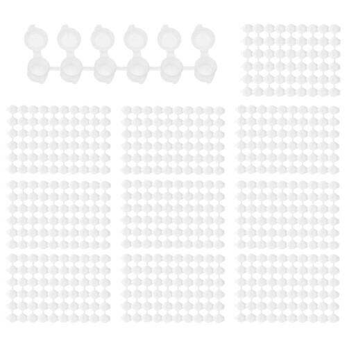 100 Strips 600 Pots Empty Clear Plastic Paint Strips Cup Storage Containers for Painting Craft 1