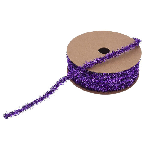 Paarse glitter slinger van lametta, 10 meter