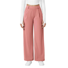 Women's wide-leg stretch work pants, business casual-Pink S