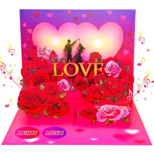 Romantic 3D Pop-Up Anniversary Card with Music and Lights
