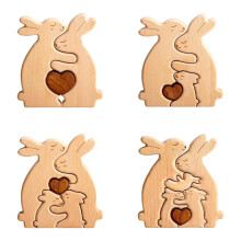 Set di puzzle in legno "Famiglia che si abbraccia" (4 pezzi)