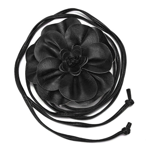 Curea din piele ecologică cu flori, stil boho