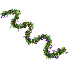 Mardi-Gras-Lametta-Girlande, lila, grün, gold, 2 m