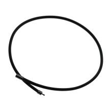 Șnur negru pentru colier din silicon cu încuietoare din alamă, 50 cm