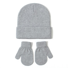 Knitted Toddler Hat and Glove Set Wool 12-48 Months