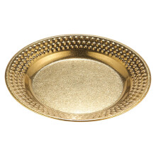 Assiettes rondes martelées en acier inoxydable – Empilables,