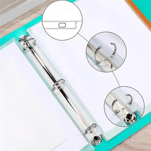 40Pcs A4 Size 3 Hole Zipper Binder Pockets for 3-Ring Loose Leaf Binder 1
