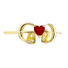 Bijoux de corps en cuivre en forme de cœur-Couleur or rouge