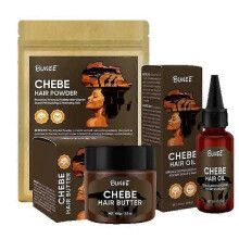 Chebe Hair Growth Set of 3: 100% Naturals Chebe Hair Oil, Organic Chebe Powder and Butter for Hair Growth, for Stronger, Thicker & Longer Hair