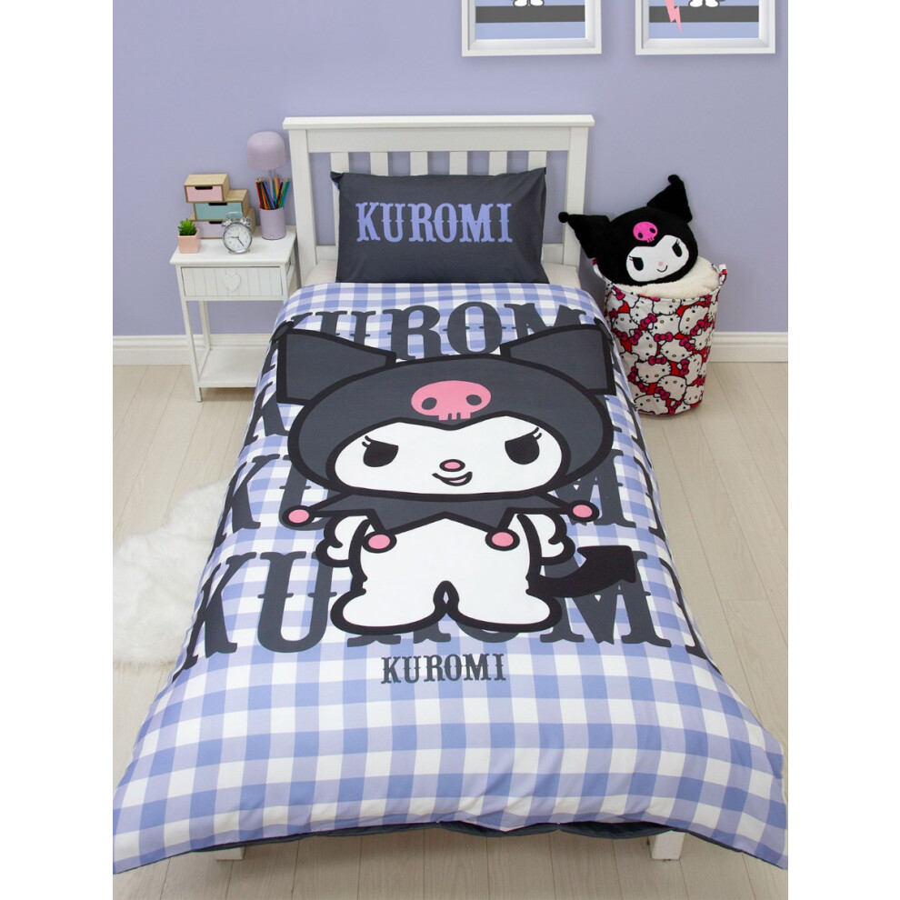 Hello Kitty Kuromi Rebel Single Duvet Cover And Pillowcase Set