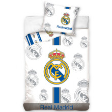 Real Madrid CF Crest Single Duvet Cover and Pillowcase Set - European Size
