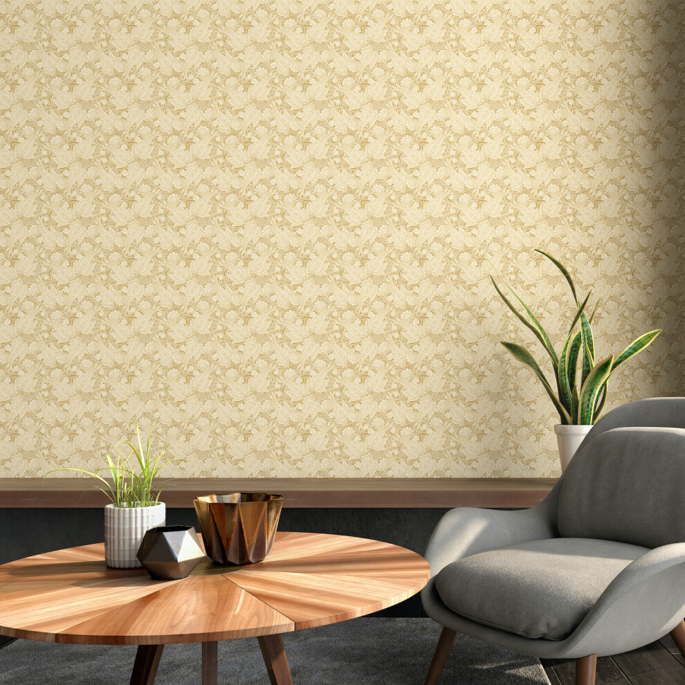 Paisley - Mustard Yellow 10M Wallpaper 754932988874