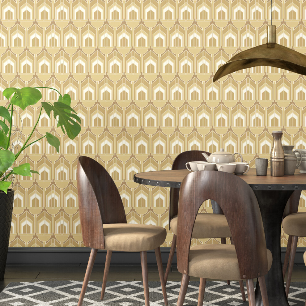 Deco Arch - Gold 10M Wallpaper 754932989123