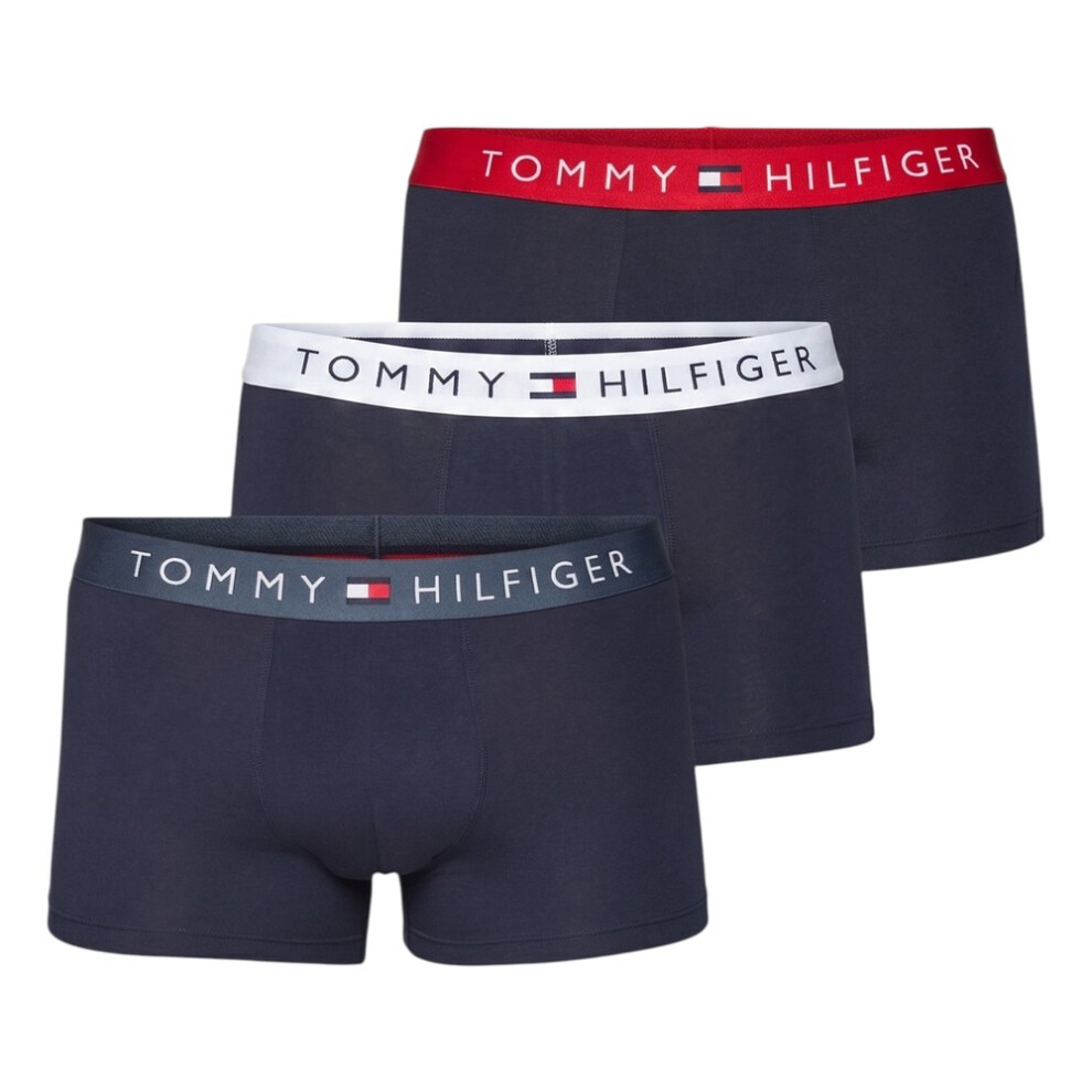 Tommy Hilfiger (Red White Mil Denim, L) Mens Underwear 3Pack Th Original White,Red