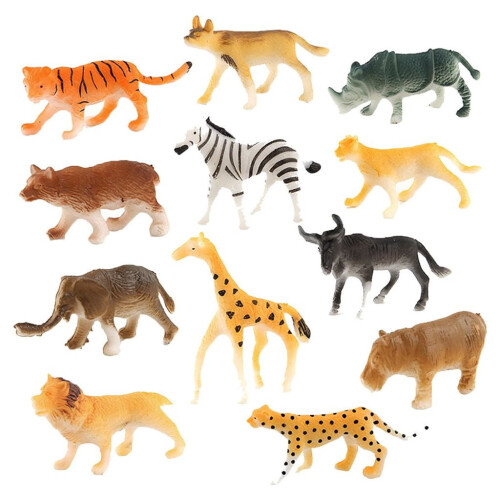 12 stk. realistiske jungeldyrfigurer 1