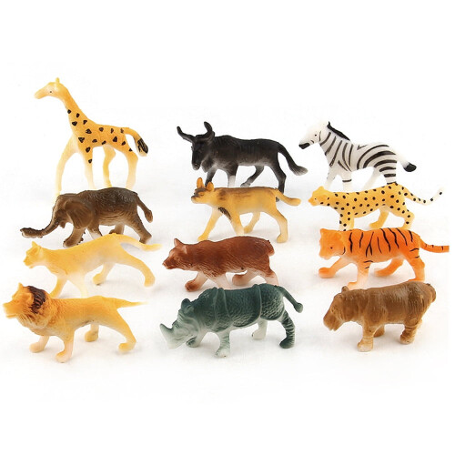 12 stk. realistiske jungeldyrfigurer 2