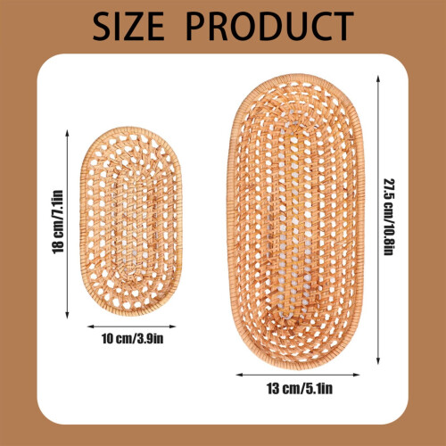 Oval woven bread and fruit basket large wicker 2