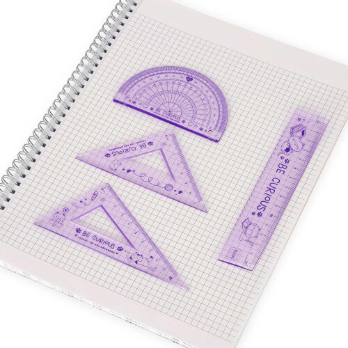 Legami You Rule! Geometry Set Ruler Square - Kitty 1