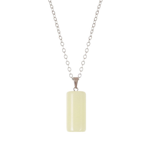 Fluorescent Crystal Pendant Necklace Hexagonal Stone Chain 1