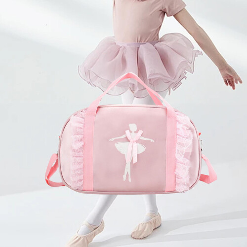 Bolsa rosa para balé infantil – Nylon, Alça ajustável. 1