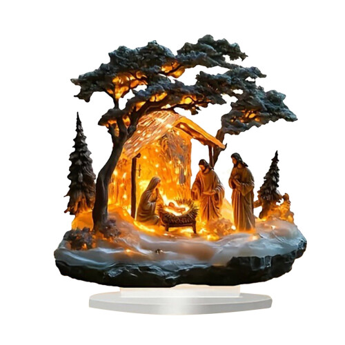Acryl kerststalornament 7 inch 1