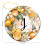 Ceramic Lemon Ornament 3" Yellow Green Leaf Design 2