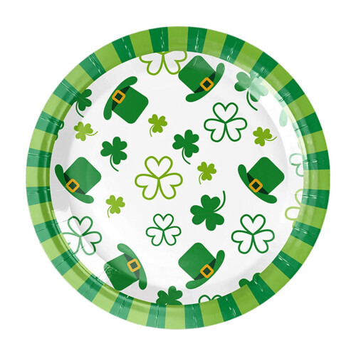 18 cm:n Pyhän Patrickin päivän paperilautaset (10 kpl) 1