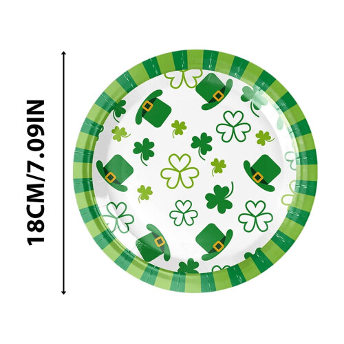 18 cm:n Pyhän Patrickin päivän paperilautaset (10 kpl) 2