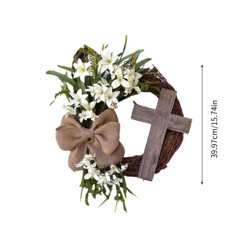 Spring Garland Wreath 40cm Brown Door Hanging 2