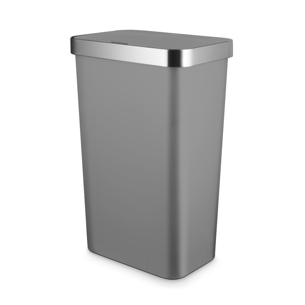 Tower Rectangular Abs Sensor Bin With Bin Liner Retainer Ring, 50L, Grey T838028gry