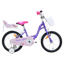 (18 in, Purple) Bicicleta pentru copii NOVOKIDS Splend'Or Boom PRO Edition, Cadru din otel, Roti ajutatoare detasabile