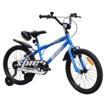 (18 in, Blue) Bicicleta pentru copii NOVOKIDS Splend'Or Boom PRO Edition, Cadru din otel, Roti ajutatoare detasabile