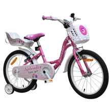 (20 in, Pink) Bicicleta pentru copii NOVOKIDS Splend'Or Boom PRO Edition, Cadru din otel, Roti ajutatoare detasabile