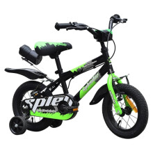 (12 in, Green) Bicicleta pentru copii NOVOKIDS Splend'Or Boom PRO Edition, Cadru din otel, Roti ajutatoare detasabile