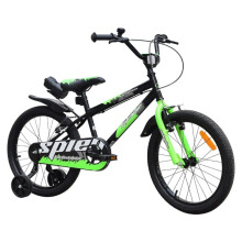 (14 in, Green) Bicicleta pentru copii NOVOKIDS Splend'Or Boom PRO Edition, Cadru din otel, Roti ajutatoare detasabile