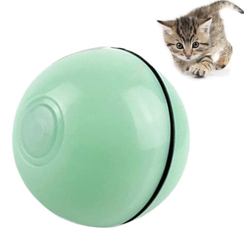 LED-kattenbal, zelfdraaiend, USB-oplaadbaar, groen