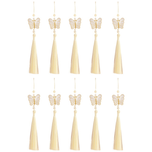 Accessoire fonctionnel de frange de glands de papillon- Blanc.