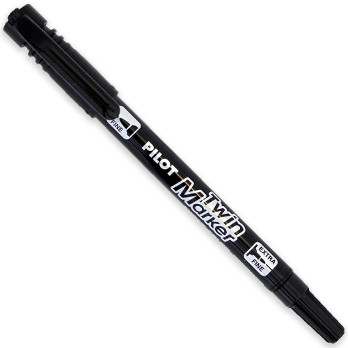 Pilot Pilot Dual Tip Permanent Markers Fine/Extra Fine Black Pack of 3 1
