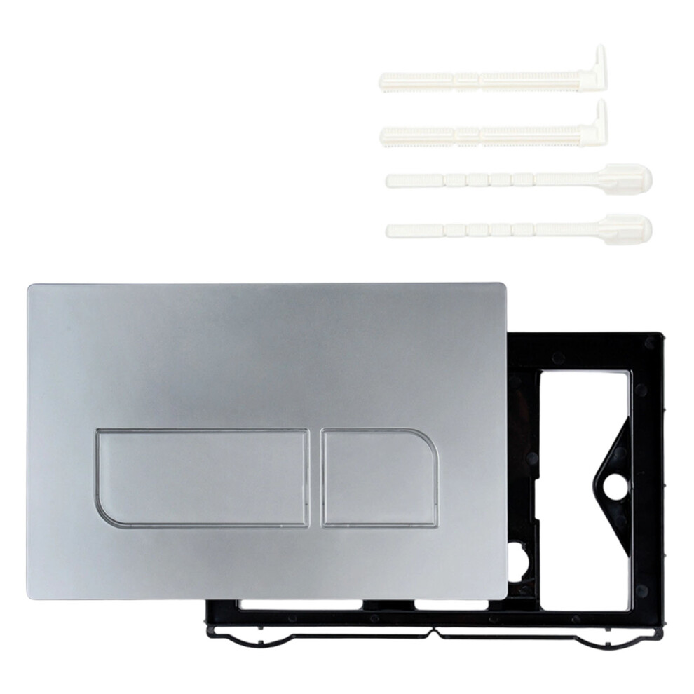 Double Flushing Actuator Plate Toilet Flush Plate-Silver 7754004283169